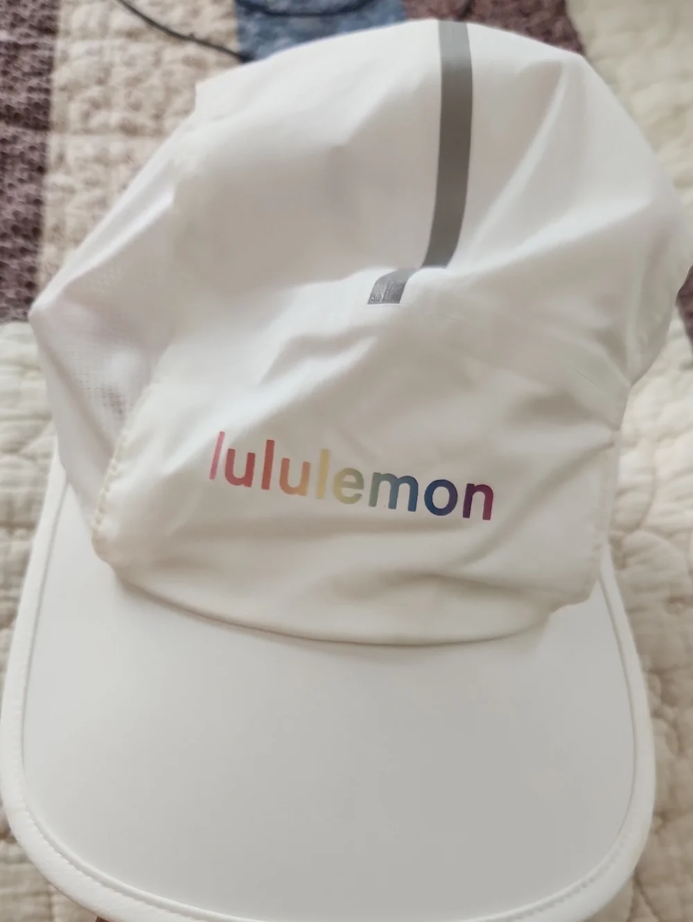 Lululemon White Rainbow Logo Cap Size L/XL